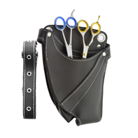 Étui en cuir avec ciseaux de coiffeur | Étui en cuir pour Salon de coiffure de beauté professionnel pochette sac ceinture Logo personnalisé