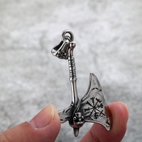 Collier hache viking en acier inoxydable pour homme, pendentif rétro punk, bijoux pour motard, accessoires streetwear, vente en gros