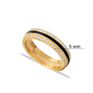 <b>Black</b> Enamel Zircon <b>Stone</b> Cluster <b>Ring</b> Handmade Turkish Jewellery Wholesale 925 Sterling <b>Silver</b> Jewelry - Product Image 2