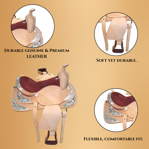 Selle en cuir de cheval de course de baril de qualité supérieure, confort et performance pour chaque cavalier - Product Image 4