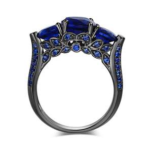 Jeulia Three <b>Stone</b> Round Cut Diamond <b>Ring</b> in Sterling <b>Silver</b> <b>with</b> Rhodium Plating - Product Image 1