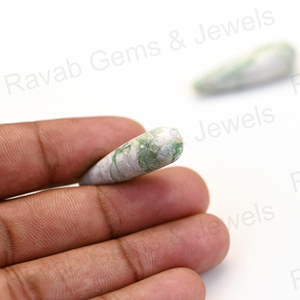 วาริสไซต์ธรรมชาติทรงบริโอเล็ตขนาด 9x30 มม. ขายดี หินหลวมทรงหยดน้ำ งานแฮนด์เมด สำหรับทำเครื่องประดับ ต่างหู ขายส่งจำนวนมาก - Product Image 2