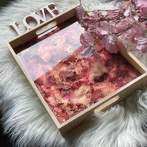 PIGMENTOS, bandeja para servir de resina epoxi hecha a mano, elementos esenciales de cocina únicos para el hogar, restaurante, Hotel, bandejas decorativas para servir - Product Image 4