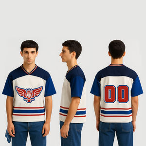 Mens Mesh Jersey Y2k Baggy Shirts Graphic Tees Oversized V Neck Tshirts Streetwear Summer Tops - Product Image 1