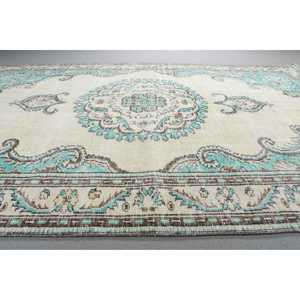 Alfombra Turca Vintage de Lana Azul, 6,4x10,1 pies (195x307 cm) - Product Image 3