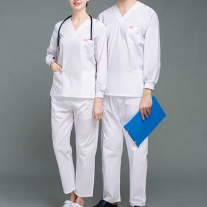 Ensembles de blouses en soie pour femmes, col en V, manches courtes, uniformes, vêtements de travail d'hôpital, pantalons, couleurs personnalisées de haute qualité, adaptés au personnel médical - Product Image 3