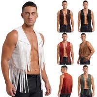 Gilet en cuir à franges de style western pour homme, personnalisé, avec glands, veste sans manches contemporaine, costume de danse de scène, vêtements de performance