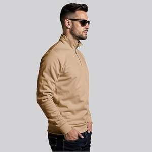 Sudadera de algodón 100% personalizada de calidad superior para hombre, diseño de media cremallera sólida de ajuste Regular - Product Image 5