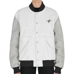 Chaqueta de lona de lana de alta calidad para hombre, estilo Letterman, manga larga, transpirable, cuello alto, cierre de cremallera, invierno, OEM, venta al por mayor, nueva colección. - Product Image 2