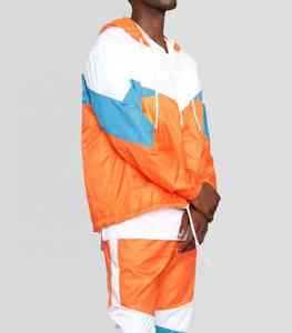 Chándal cortavientos con estampado de hojaldre para hombre, servicio OEM ecológico, chándal de venta en línea de fábrica de diferentes colores anticontracción para hombre - Product Image 4