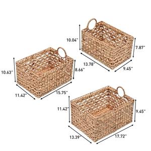 Woven Hyacinth Rectangular <b>Storage</b> <b>Baskets</b> with Handles Handmade <b>Storage</b> <b>Basket</b> Wholesale eco-friendly Made in Vietnam - Product Image 2