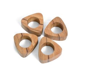 Rond de serviette en bois durable de forme ronde pour la décoration de table de restaurant d'hôtel à la maison - Product Image 2