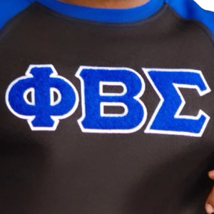เสื้อสเวตเตอร์ปักลาย phi Beta Sigma chenille ผ้าฝ้ายแบบแร็กแลนแขนเสื้อกรีกสำหรับผู้ชาย - Product Image 5