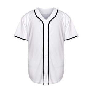 Wholesale <b>Mens</b> Blank Plain 100% Polyester Mesh Button Down <b>Shirts</b> Sports Short Sleeve Outdoor Baseball Jersey Baseball Jersey - Product Image 1