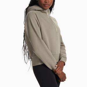 Sudaderas con capucha de mezcla de algodón suave para mujer de alta calidad, ropa de calle informal transpirable antiarrugas para otoño, técnica lavada con hombros caídos - Product Image 4