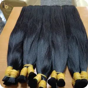 女性のための黒のストレートヘアホットスタイル、グエンヘアサプライヤーベトナムが提供するバルクヘアタイプ、100% 人毛エクステンション