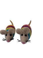 Jouet en peluche souris arc-en-ciel en feutre 100 % laine de Nouvelle-Zélande, fait main, écologique, confortable, décoration d'intérieur, Noël - Vente chaude