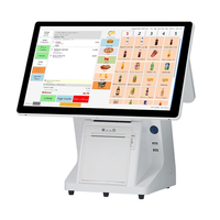 Sistema POS Táctil de Doble Pantalla GMS Google Play Android de 15.6\" + 11.6\", Sistema POS Android Todo en Uno, Caja Registradora
