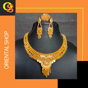 Nouvel arrivage Collier Boucles d'oreilles Bague sertie d'un ensemble de bijoux de style luxe plaqué or 22 carats à vendre par les exportateurs - Product Image 5