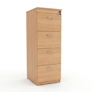 Modern White MDF 4-Drawer File <b>Cabinet</b> <b>Lockable</b> Freestanding Office <b>Storage</b> Home Office Commercial Use Minimalist Design - Product Image 4