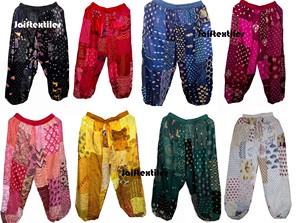 Comfortable Patch Work Trousers Super Comfy Yoga Pant Boho Hippie Green Harem Pant Wholesale Patchwork Harem Pants Womens - Product Image 2