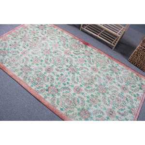 พรมวินเทจขนาด 3.6x6.7 ฟุต พรมตุรกี พรมขนสัตว์สีชมพูล้วน - Product Image 4