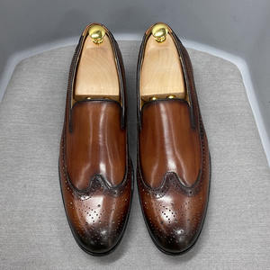 Chaussures en cuir respirantes avec talon rembourré et semelle souple, chaussures de mode pour hommes, chaussures décontractées - Product Image 2