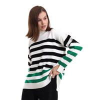 Tunique à col roulé à rayures pour femmes tricots respirants Service OEM personnalisé dos long nouvelle mode pull chaud de haute qualité