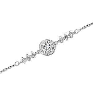 Pulsera Jeulia Starry Sky con Halo Redondo de Moissanita - Product Image 2