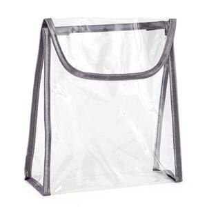 Silver Trim Soft Vinyl <b>Storage</b> Bag Purse Style Plastic for Bathroom Use - Product Image 2