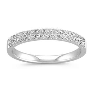 Anillo de Boda de Platino Elegante con Diamantes Cultivados en Laboratorio, Media Eternidad, Dos Hileras, Engaste de Puntas, Fabricante Mayorista y Minorista OEM - Product Image 2