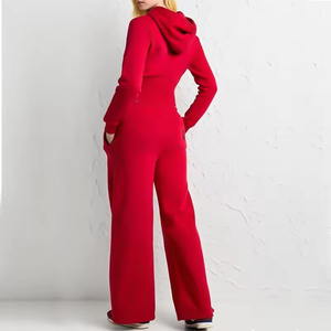 Conjunto informal de alta calidad para mujer, Top corto transpirable con capucha y cremallera, pantalón de talla grande, chándales con capucha y cremallera - Product Image 3