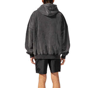 Sudadera con Capucha de Moda Invernal para Hombre, 100% Algodón Lavado, Estilo Urbano, con Bordado y Detalles Decorativos - Product Image 3