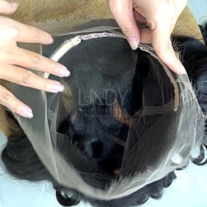 ผมต่อจากผมมนุษย์ผมมนุษย์สีธรรมชาติฟูล360เอชดีลูกไม้เด้งด้านหน้า - Product Image 5