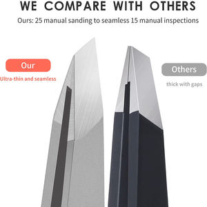 Pinzas de acero inoxidable para cejas, pinzas para quitar el vello de la cara, alemán, para belleza, venta al por mayor - Product Image 3