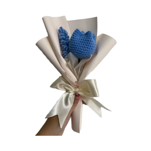 ช่อดอกไม้ไหมพรม 3 มิติ งานฝีมือถักโครเชต์ สำหรับตกแต่งคริสต์มาส ฮาโลวีน และงานรับปริญญา - Product Image 1