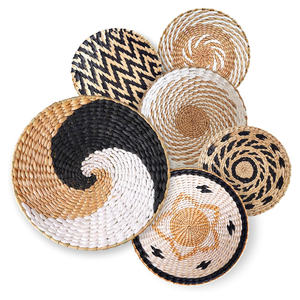 Accessoires artisanaux pour décorer les murs, art mural suspendu en jacinthe d'eau, décoration murale en fibre naturelle - Product Image 6