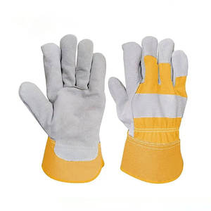 Gants de travail de sécurité en cuir pleine fleur avec écran tactile, conception à double paume, thermiques et respirants pour la conduite - Product Image 1