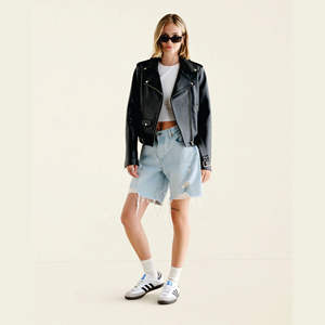 100% Genuine <b>Leather</b> Classic Fit Fully Lined Moto Jacket Navigator with Breathable Zippered Sleeves - Product Image 2