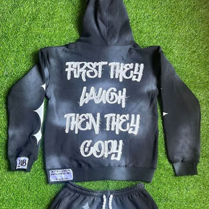 เสื้อสเวตเชิ้ตมีฮู้ดของผู้ชายเสื้อสเวตเตอร์ปักลายกรดมีตัวอักษรแบบกำหนดเอง - Product Image 4