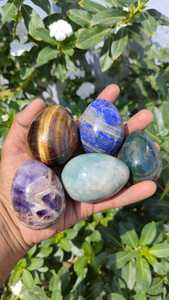 Huevos de ágata de piedras preciosas hechas a medida en tamaño 5 cm hechas de LAPIZ lazuli, Ojo de Tigre y piedras de amatista China Love Tower - Product Image 3