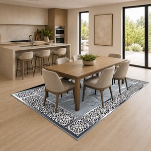 RUGS DEPOT LXDP-0510 Wholesale Grey Silver Traditional Oriental Digital Printed Machine Washable Chenille Area Rug Non <b>Slip</b> - Product Image 4