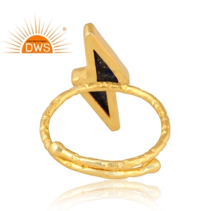 El mejor diseño de plata esterlina, anillo de piedras preciosas de lapislázuli Natural chapado en oro de 18 quilates, joyería de diseño fino Demi para mujer, regalo para ella - Product Image 2