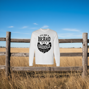 Non è una barba, ma una sella: maglietta a maniche lunghe per uomini barbati, maglietta divertente - Product Image 3