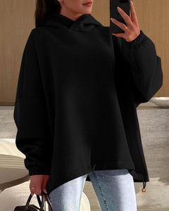 เสื้อสเวตเตอร์แฟชั่นมีฮู้ดสำหรับผู้หญิงชุดเสื้อผ้าแนวสตรีทแบบสวมหัวมีซิปขนาดใหญ่พิเศษสำหรับใส่ไปยิมฤดูหนาว - Product Image 1