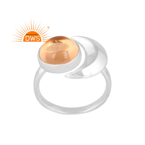 Best Selling Fine Sterling Silver Natural Citrine Gemstone <b>Adjustable</b> <b>Ring</b> Custom Jewelry Manufacturer - Product Image 1