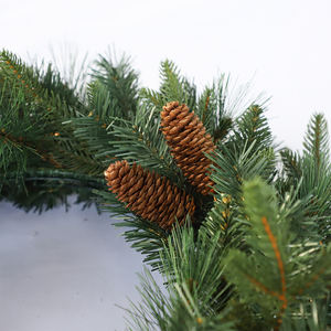 Çam meyve ile el yapımı tatil çelenk PE PVC çam iğne geri dönüşümlü ambalaj kağıdı katlanmış kapalı pencere için kurutulmuş Juniper Sprigs - Product Image 2