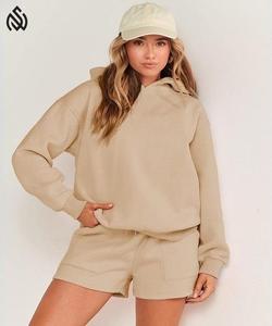 El mejor diseño, logotipo personalizado, sudaderas con capucha para mujer, conjunto de pantalones cortos, hecho en Pakistán, forro polar de alta calidad, hasta la rodilla, conjuntos de Invierno para mujer al aire libre - Product Image 5