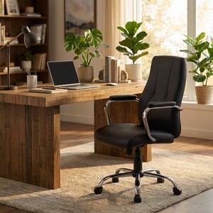 New York Eco-leather Executive <b>Chair</b> Modern Lift Style Adjustable Headrest Cowhide Foam Aluminium-for Home <b>Office</b> Conference Use - Product Image 3