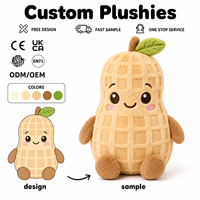 Peluche personnalisée mignonne en forme d'arachide, super douce, en coton PP, poupée rembourrée, fabricant OEM ODM en gros pour cadeaux